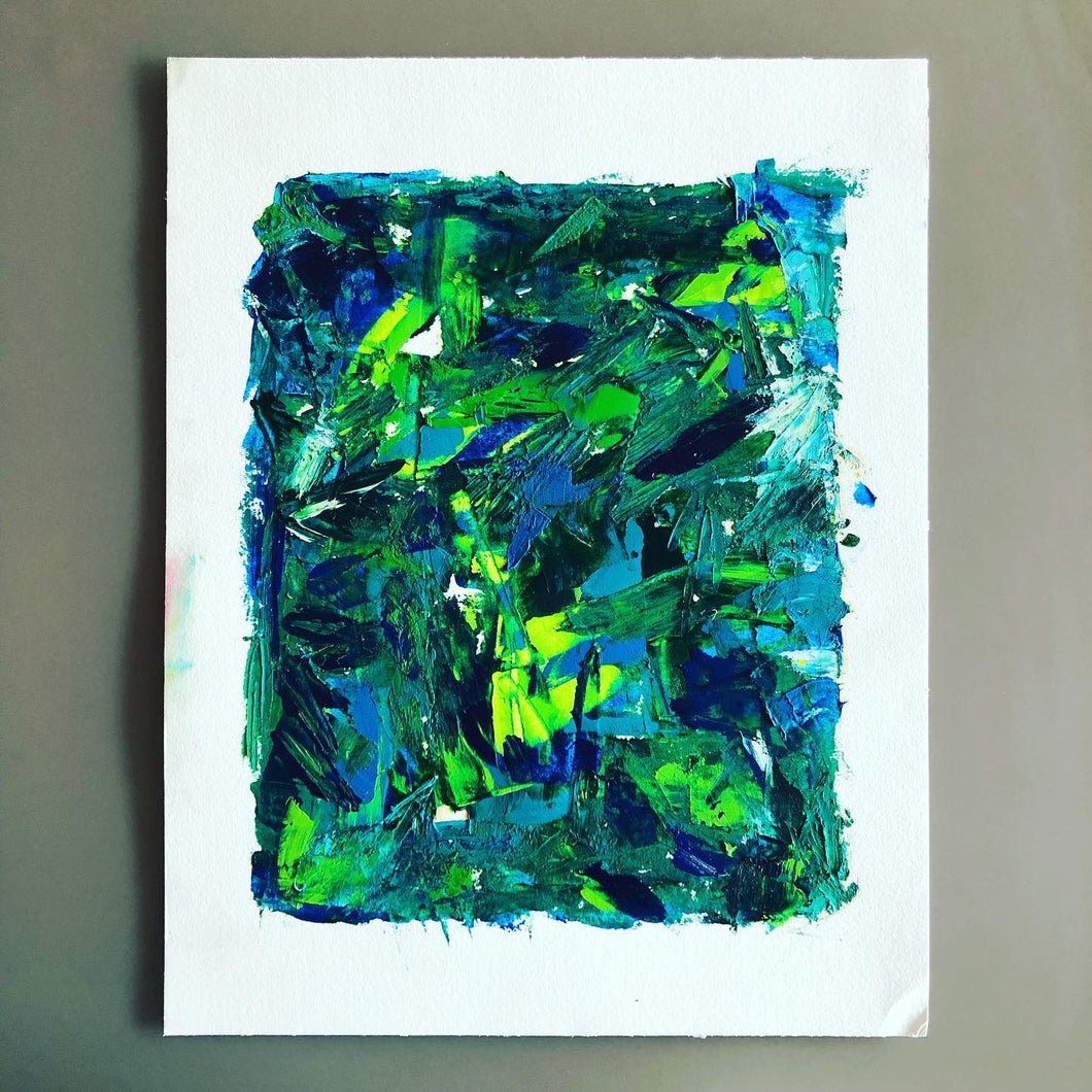 Couteau Bleu Clair et Foncé, Vert Pomme & Blanc