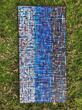 Charger l&#39;image dans la galerie, Tableau : Traits Argent Bleu Marron
