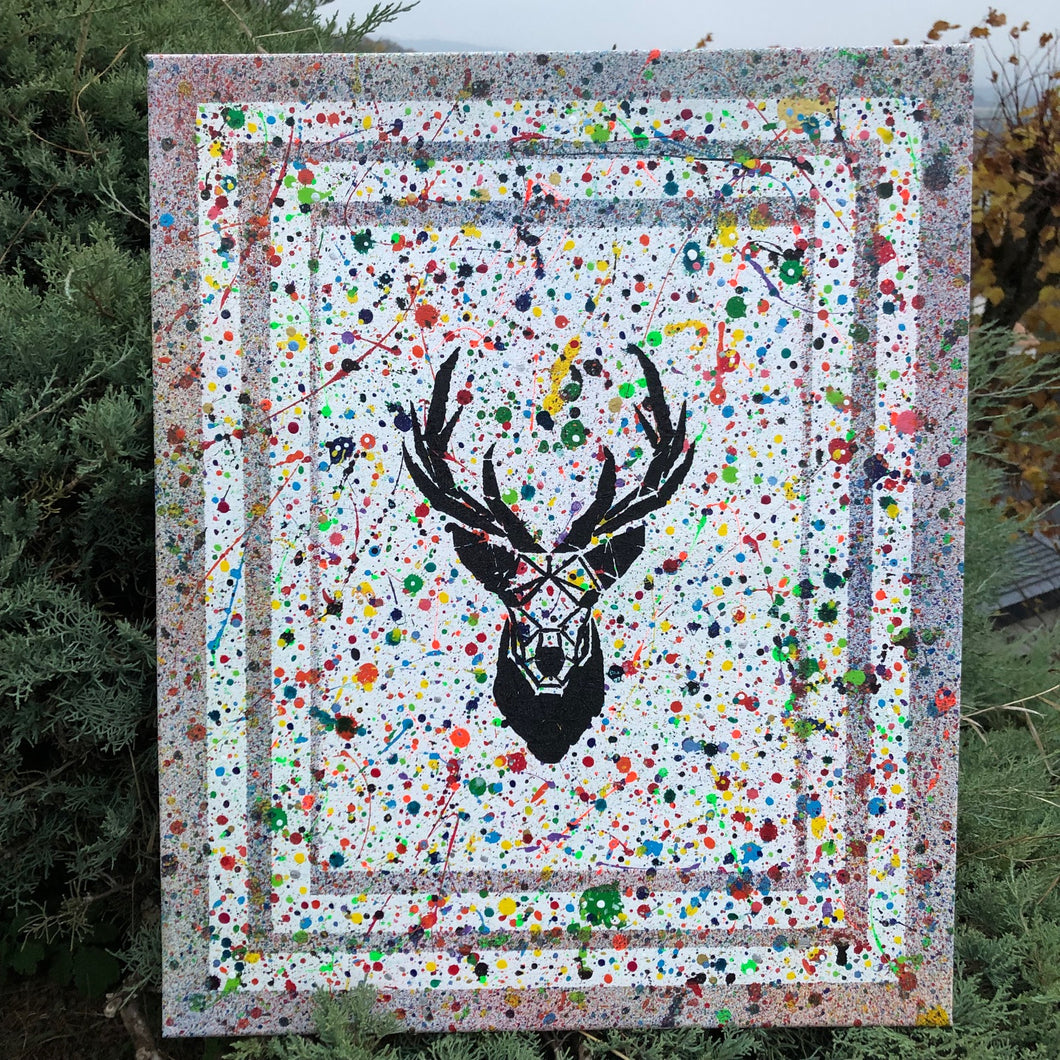 Tableau : Cerf Encadré